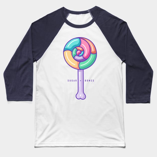 Rainbow Swirl Round Lollipop Baseball T-Shirt by Sugar & Bones